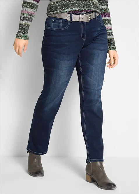 Straight stretch jeans, mid waist, bonprix