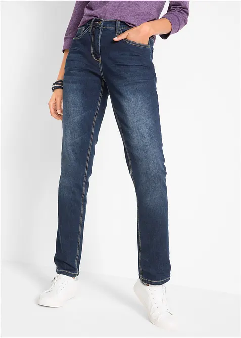 Straight stretch jeans, mid waist, bonprix
