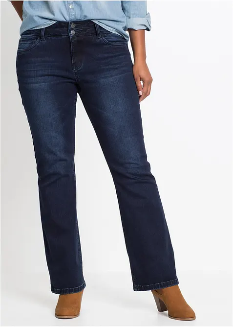 Ultrasoft corrigerende bootcut jeans, high waist, bonprix