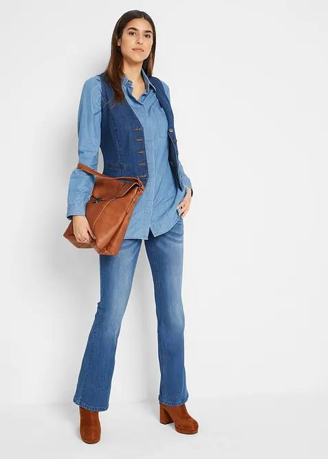 Bootcut stretch jeans, mid waist, bonprix
