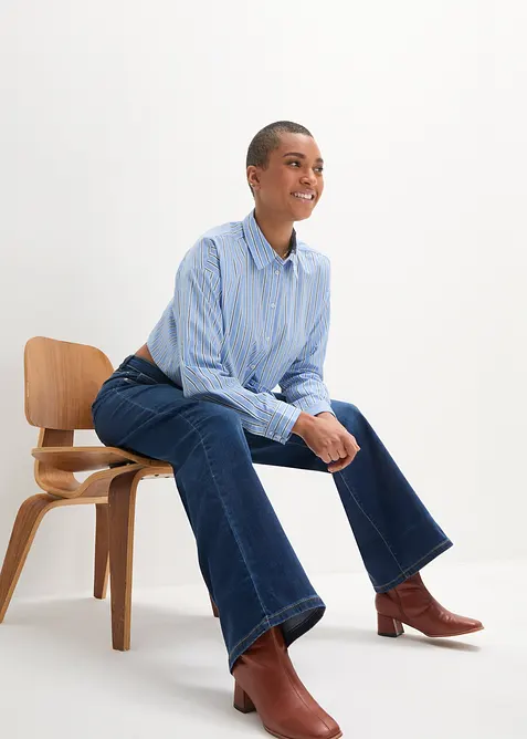 Wide leg jeans mid waist, comfort tailleband, bonprix