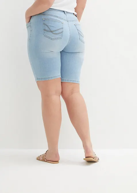 Slim fit jeans bermuda met mid waist, bonprix