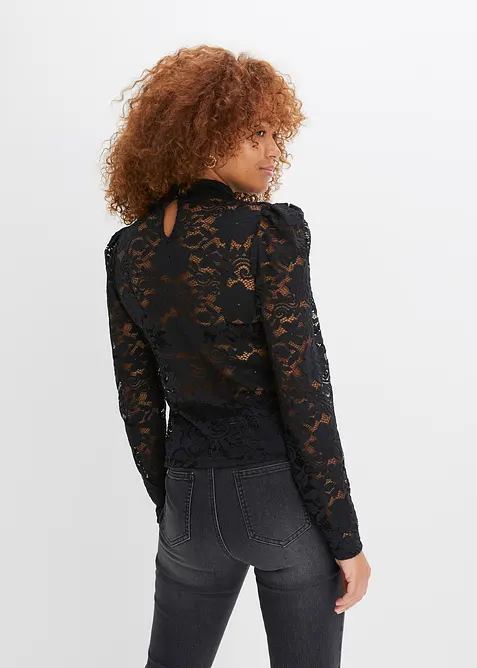 Aansluitend longsleeve met kant, bonprix