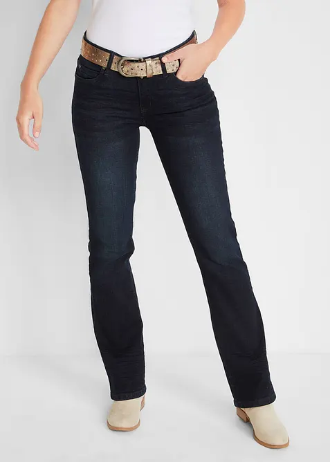 Bootcut stretch jeans, mid waist, bonprix