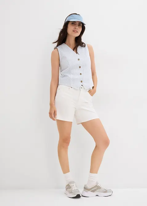 Jeans bermuda mid waist, low stretch, bonprix