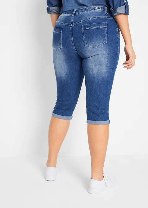 Mid waist cropped jeans, straight, bonprix