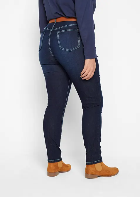 Skinny jeans mid waist, met contrastnaden, bonprix