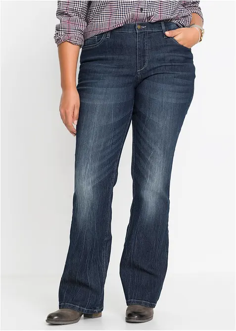 Bootcut comfort stretch jeans, high waist, bonprix