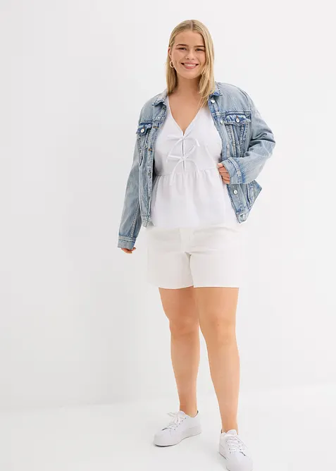 Jeans bermuda mid waist, low stretch, bonprix