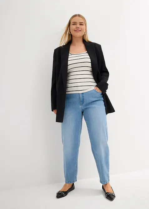 High waist barrel jeans, cropped, bonprix