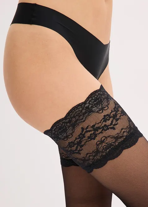 Hold up kousen met kant 20 den, bonprix