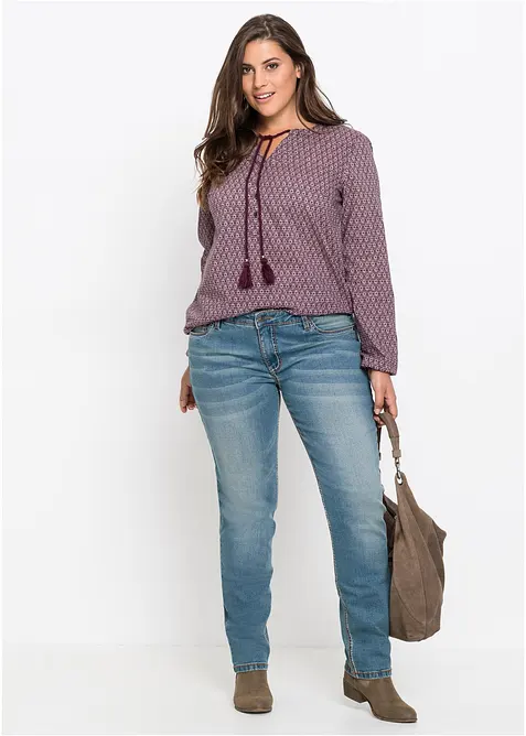 Straight stretch jeans, mid waist, bonprix