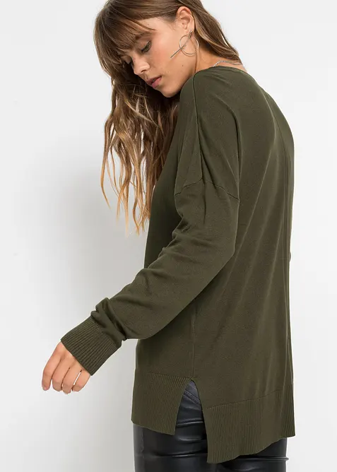 Gebreide oversized trui in een viscosemix, bonprix