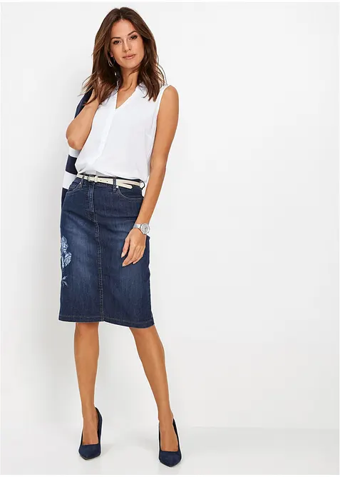 Gebreid vest van katoen met strepen, bonprix