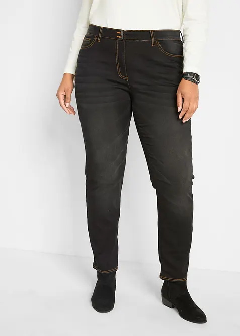 Straight jeans mid waist, thermo met comfortband, bonprix