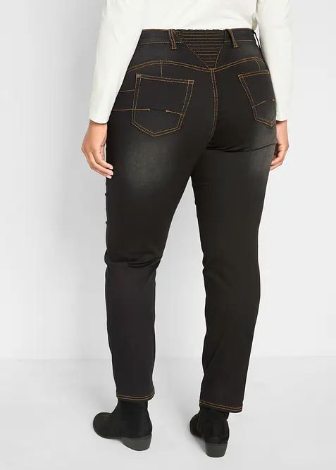 Straight jeans mid waist, thermo met comfortband, bonprix