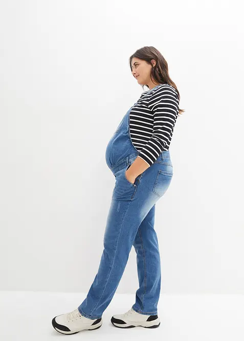 Zwangerschaps denim tuinbroek, straight, bonprix