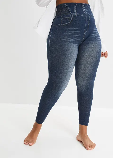 Corrigerende naadloze legging in denim look, sterk corrigerend, bonprix