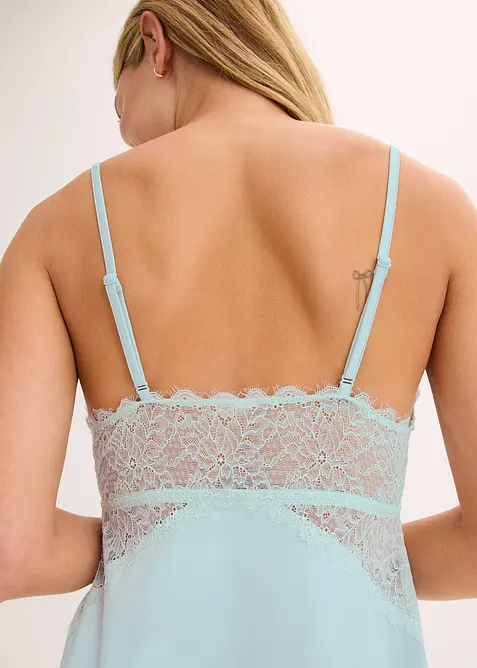 Slipdress met uitneembare vulling en glanzend materiaal, bonprix