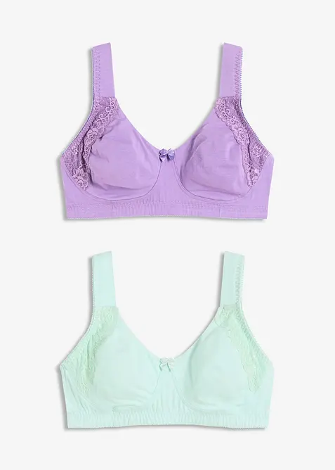 T-shirt bh zonder beugels, met katoen (set van 2), bonprix