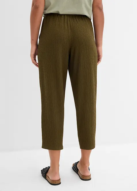 Wijde jersey broek van crêpe, cropped, bonprix