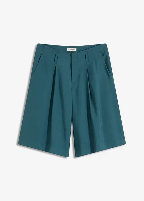 Wijde bermuda met bandplooien, bonprix