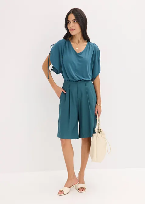 Wijde bermuda met bandplooien, bonprix