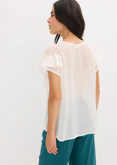 Blouse van chiffon met volants, bonprix