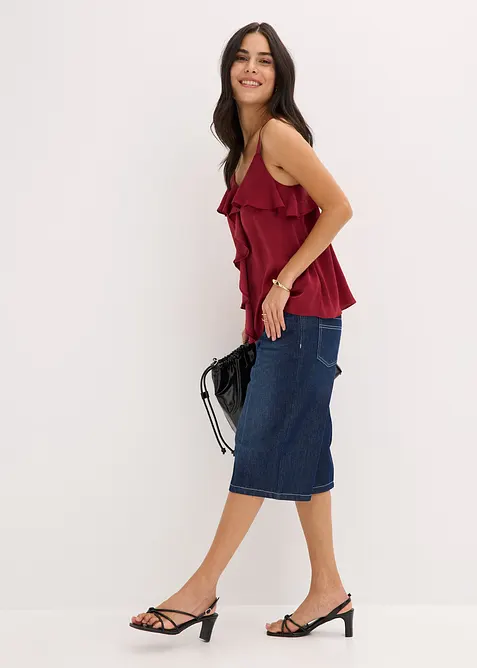 Top met spaghettibandjes in glanzend satijn, bonprix