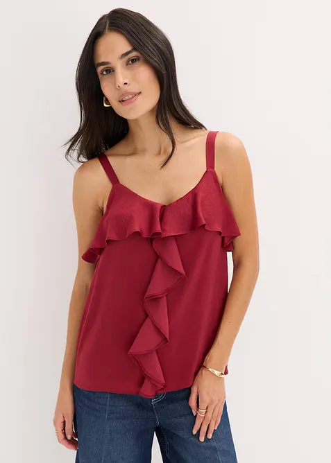 Top met spaghettibandjes in glanzend satijn, bonprix