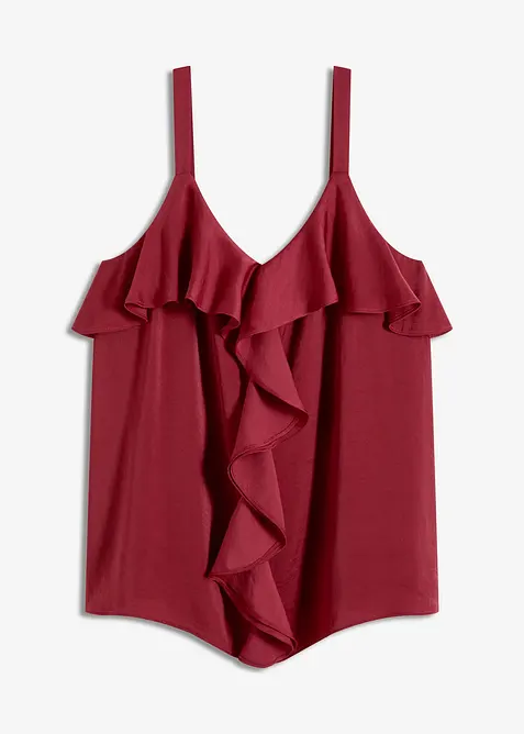 Top met spaghettibandjes in glanzend satijn, bonprix