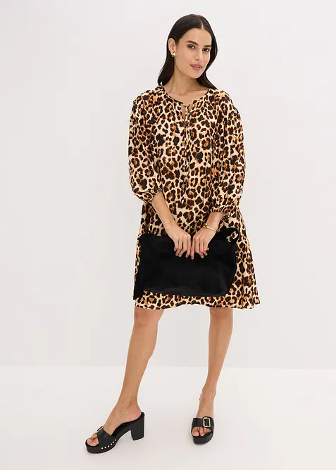 Gedessineerd tuniekjurk van gestructureerde crêpe, bonprix