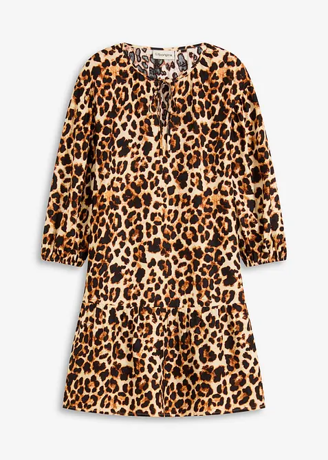 Gedessineerd tuniekjurk van gestructureerde crêpe, bonprix