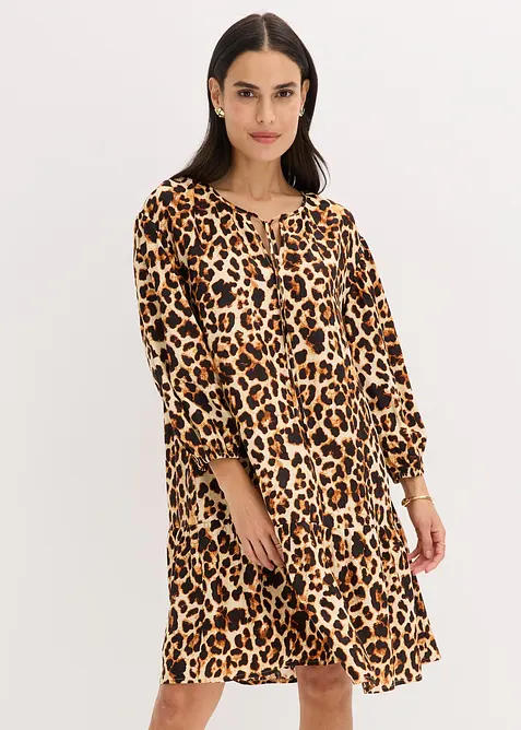 Gedessineerd tuniekjurk van gestructureerde crêpe, bonprix