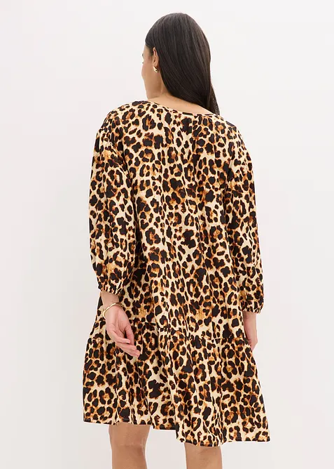 Gedessineerd tuniekjurk van gestructureerde crêpe, bonprix