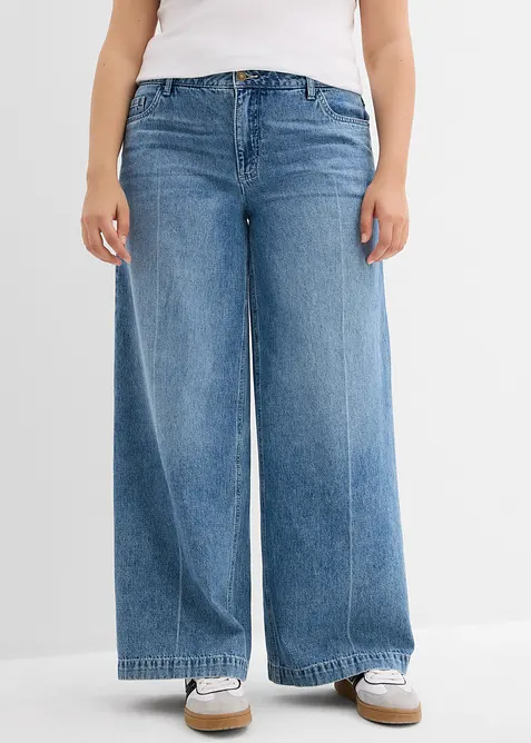 Wide leg jeans, low stretch, full length, bonprix