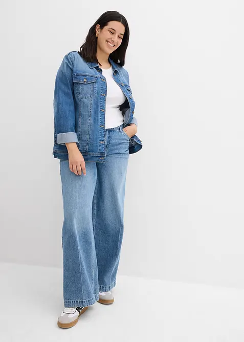 Wide leg jeans, low stretch, full length, bonprix