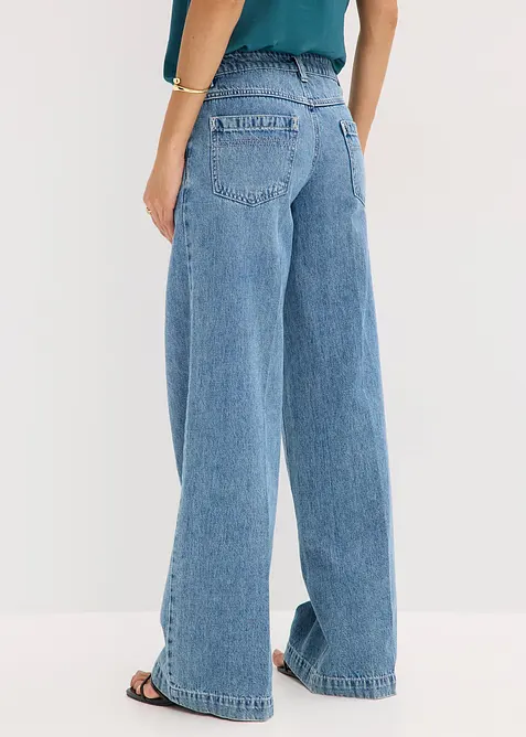 Wide leg jeans, low stretch, full length, bonprix