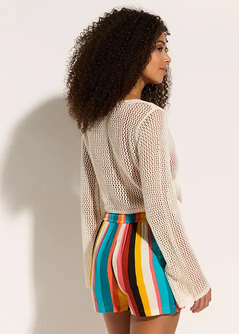 Kort vest in gehaakte look, bonprix