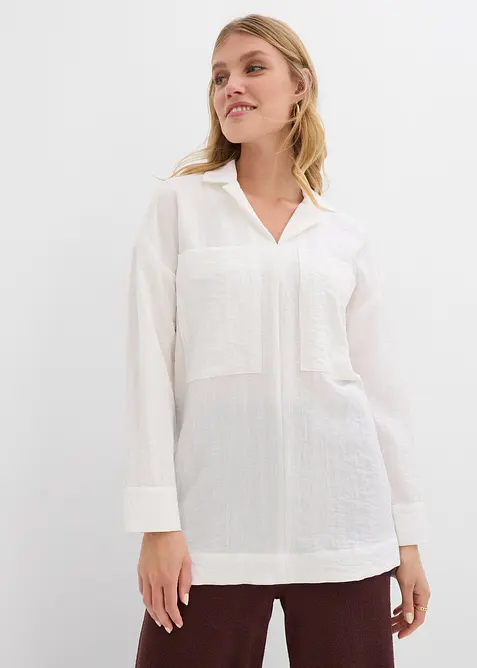 Overhemdblouse in een soepele viscosemix, bonprix