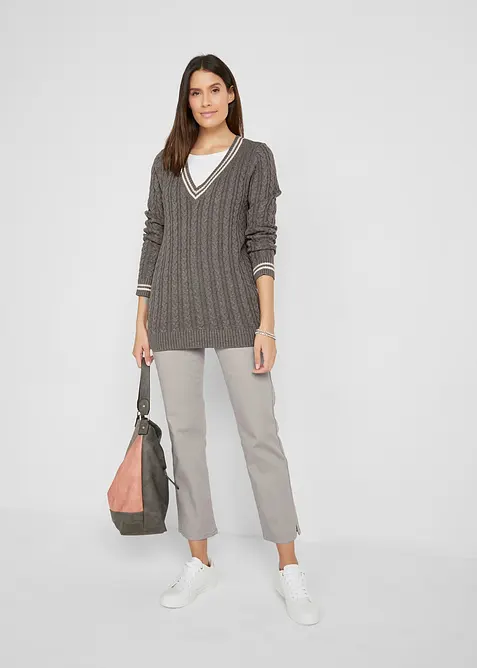 Stretch broek met rechte pijpen, mid waist, bonprix