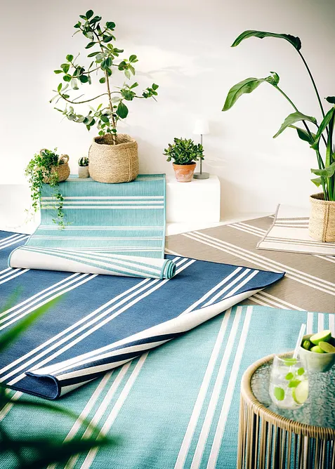 Dubbelzijdig binnen- en buitenkleed met strepen, bonprix