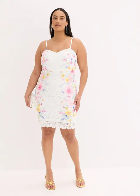 Kanten jurk met spaghettibandjes, bonprix