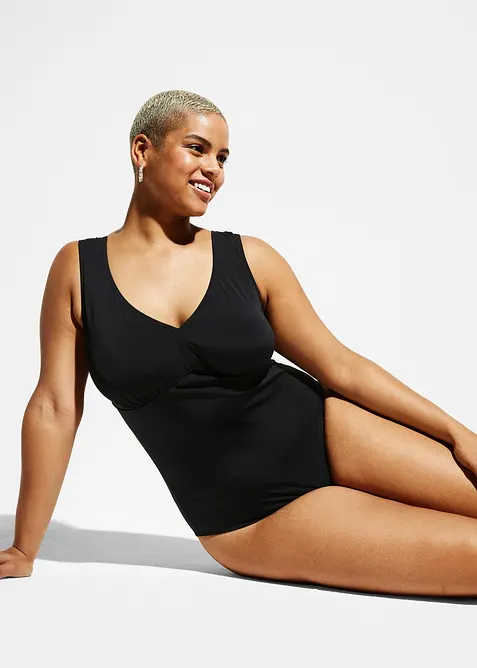 Corrigerend badpak met V-hals, sterk corrigerend, bonprix