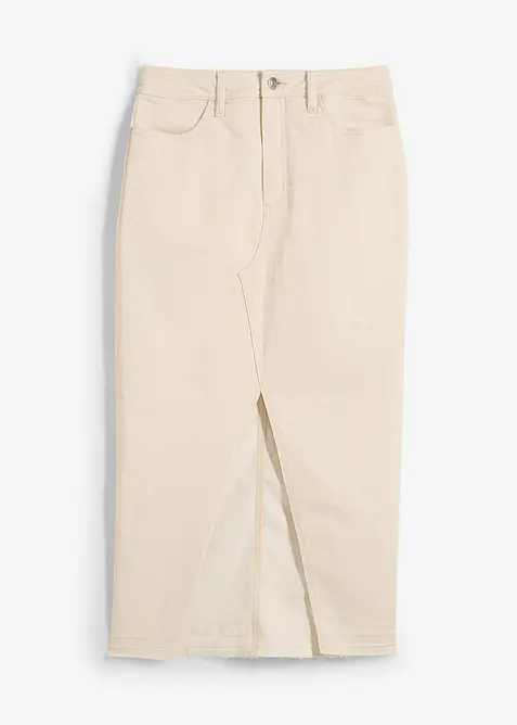 Midi spijkerrok met split, bonprix