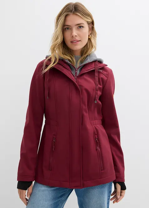 Lange softshell jas in layerlook, waterafstotend, bonprix