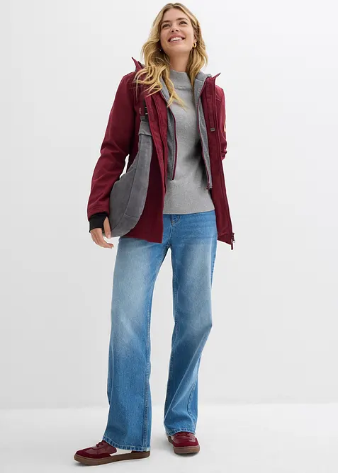 Lange softshell jas in layerlook, waterafstotend, bonprix