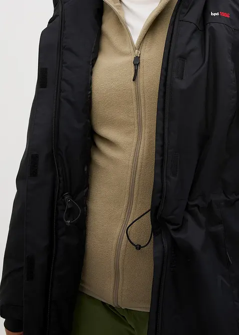 Warme, lange outdoor jas met imitatiebont, bonprix