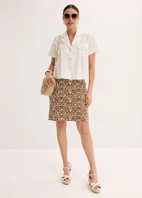 Longshirt met metallic print  in een viscosemix, bonprix