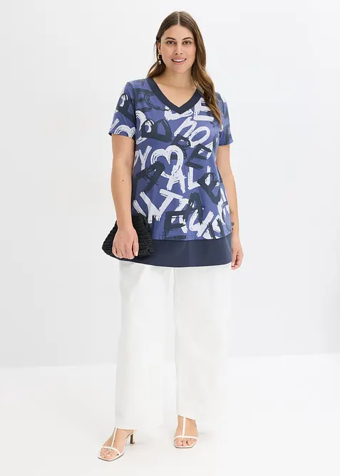 Longshirt met korte mouwen, bonprix